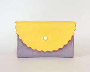 Yellow & Lilac Dora Purse with Neon Orange Edges