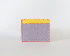 Yellow & Lilac Dora Cardholder with Neon Orange Edges