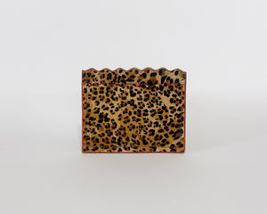 Leopard Print Cardholder with Orange Glitter Edges