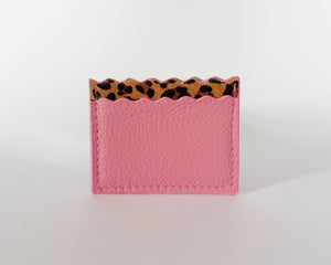 Pink & Leopard Print Dora Cardholder with Pink Edges