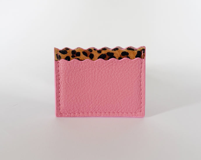 Pink & Leopard Print Dora Cardholder with Pink Edges