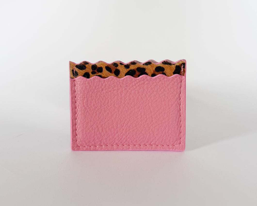 Pink & Leopard Print Dora Cardholder with Pink Edges