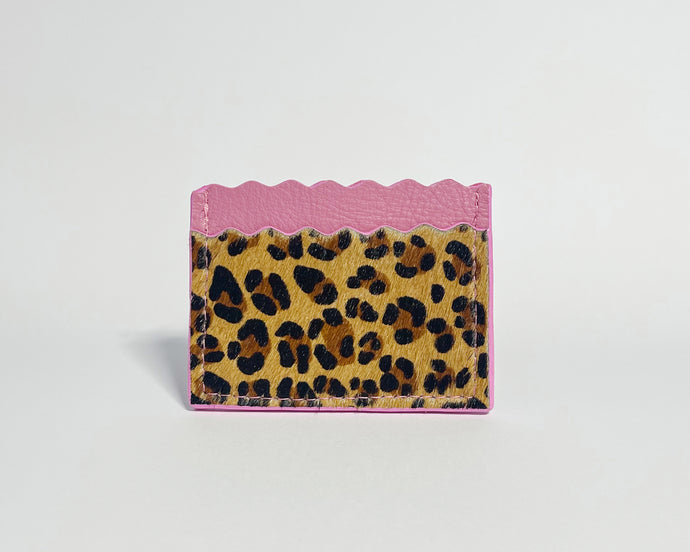 Pink & Leopard Print Dora Cardholder with Pink Edges