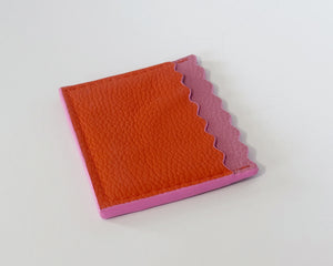 Pink & Orange cardholder with Pink Edges