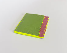 Pink & Green Dora Cardholder with Neon Yellow Edges