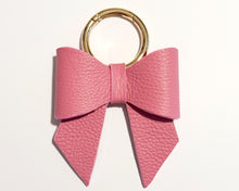 Pink Leather Bow bag Charm/Keyring