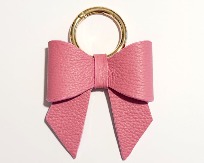 Pink Leather Bow bag Charm/Keyring