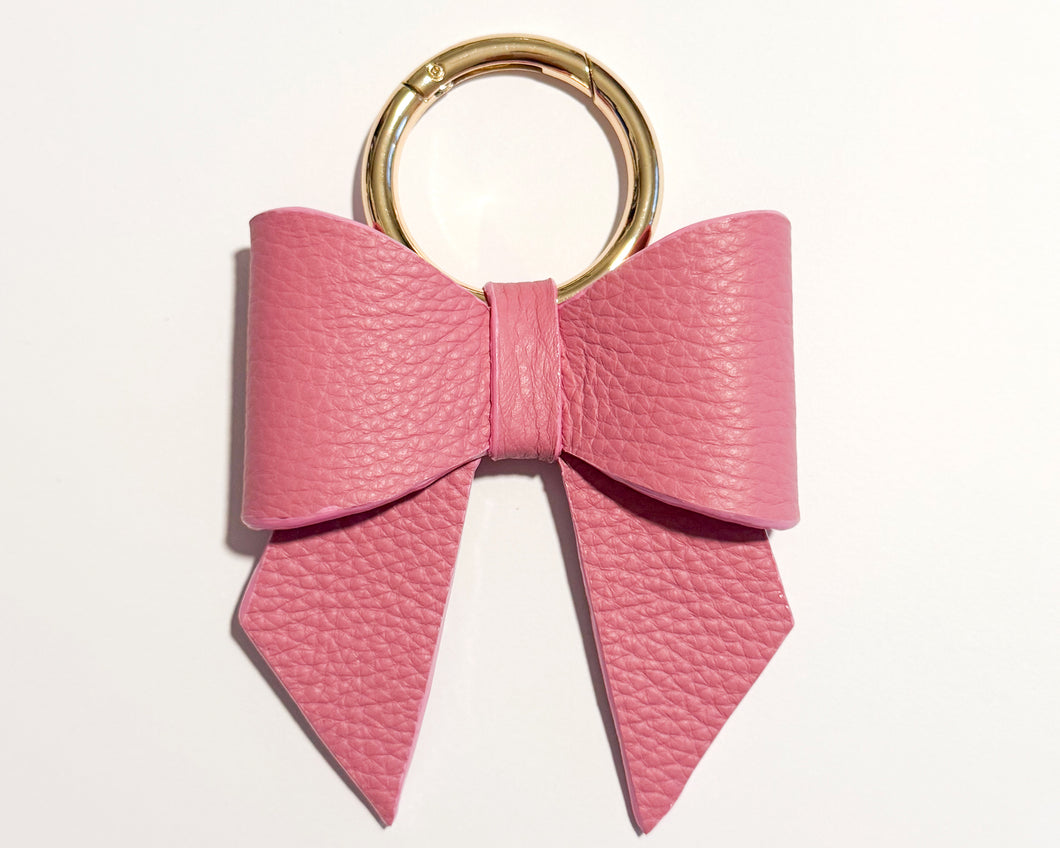 Pink Leather Bow bag Charm/Keyring