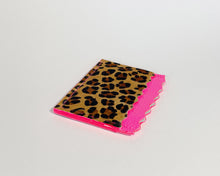 Neon Pink & Leopard Print Dora Card Holder with Neon Pink Edges