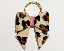 Leopard & Pink Leather Bow Bag Charm/Keyring