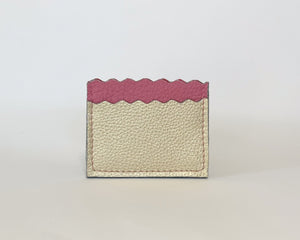 Pink & Champagne Silver cardholder with Silver Glitter edges