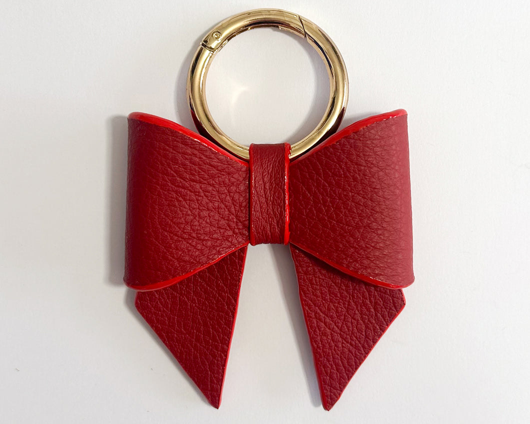 Red Leather Minnie Bow Bag charm/Keyring